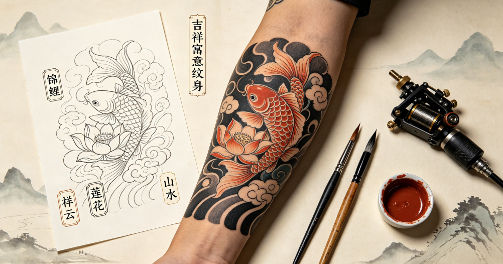 风水图案纹身的纳吉寓意